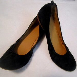 J.Crew Anya Black Suede Flats  9M  EUC